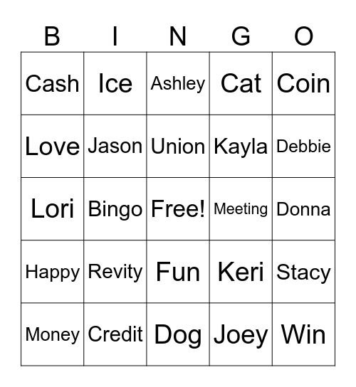 Revity Bingo Card