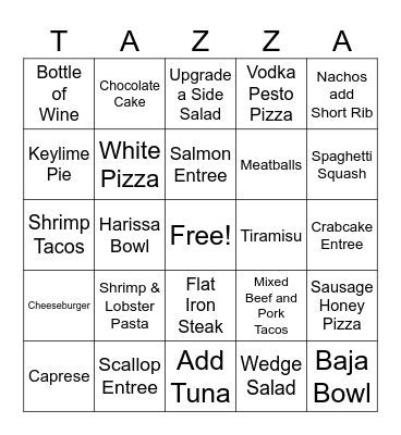 TK SERVER BINGO (starts at 5:30) Bingo Card