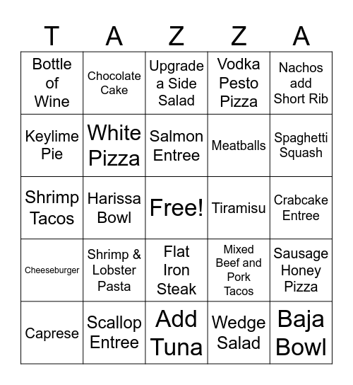TK SERVER BINGO (starts at 5:30) Bingo Card