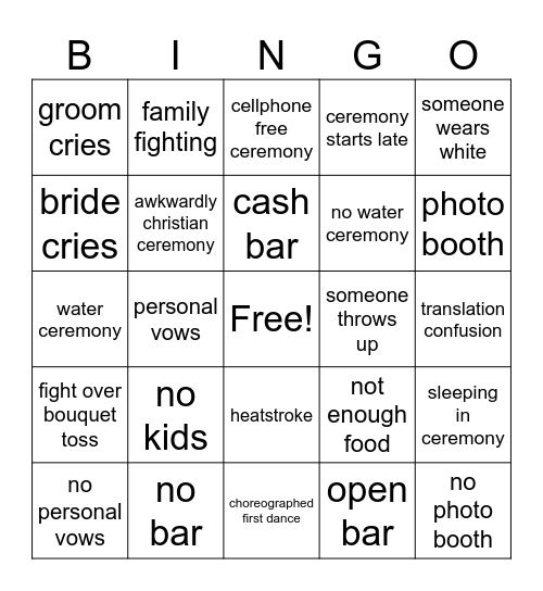 Ringo Bingo Card