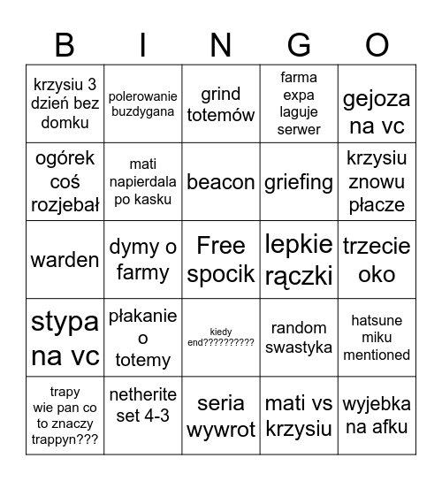 Jabolowe bingo dzień 3 Bingo Card