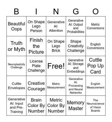 Quarter 1 Engineering Bingo Card