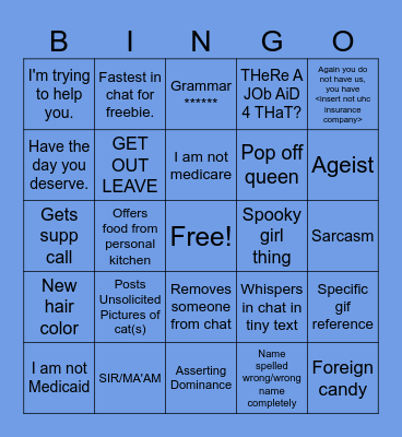 Lizzy Bingo Card