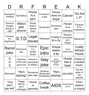 What’s Happening? [House M.D Edition] Bingo Card