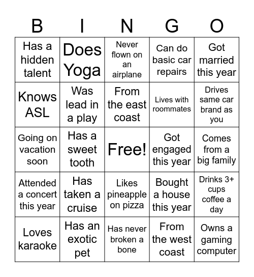 MX Offsite People Bingo Card