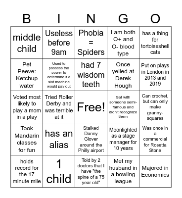 Get to know your CVP Bingo Card