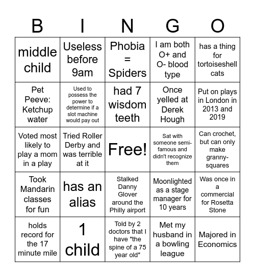 Get to know your CVP Bingo Card