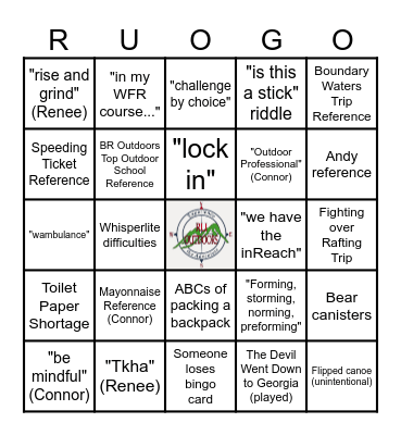 RUO Fall Staff Training 2025 Bingo Card
