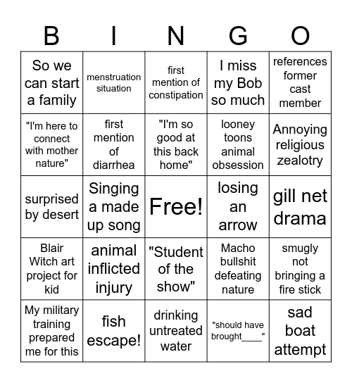 Alone Bingo Card