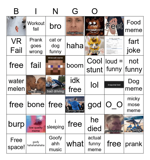 Unusual Bingo 3 Bingo Card
