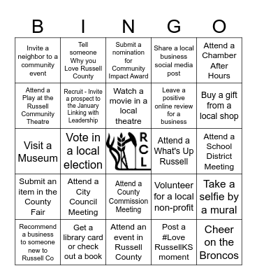 Russell County Leadership Bingo Card