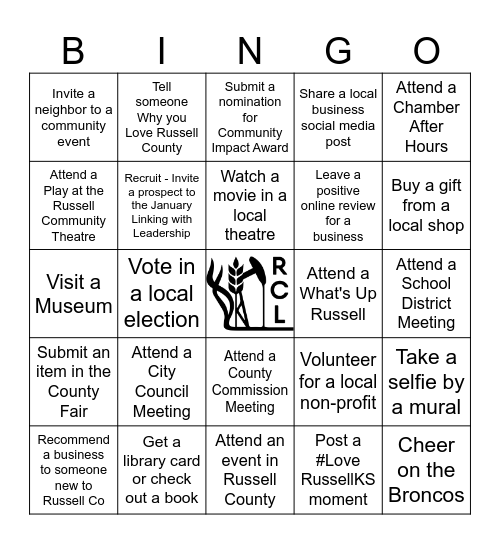 Russell County Leadership Bingo Card