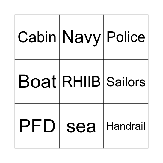 Maratime Operations Bingo Card