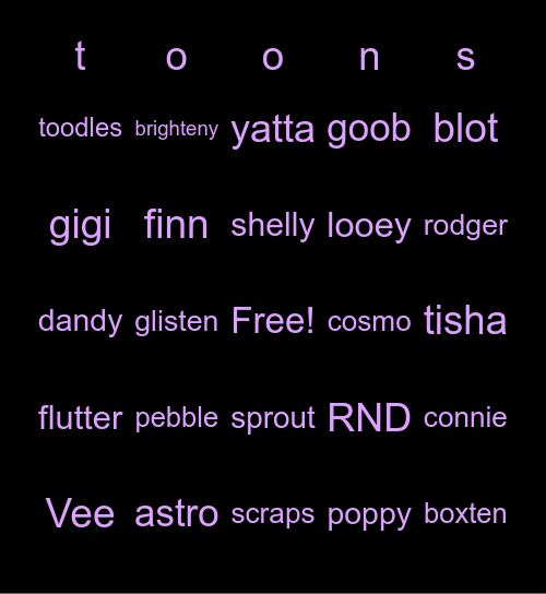 seen twisteds Bingo Card