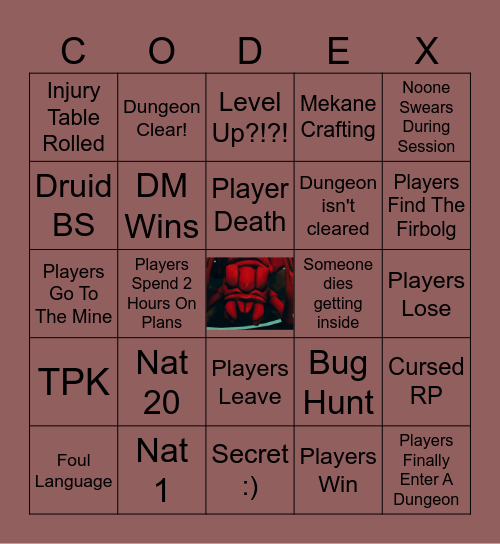 Druidic Influence Bingo Card