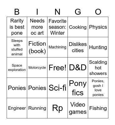 Sol (pega) Bingo Card