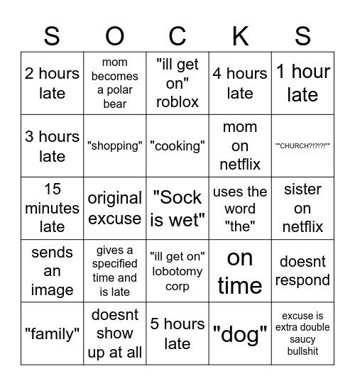 Hero late bingo Card