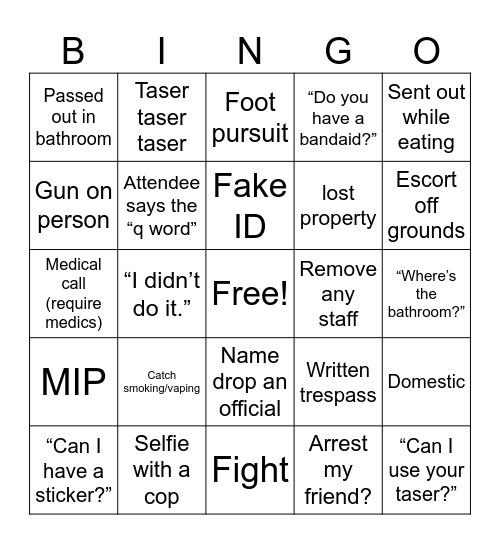 Fair BINGO 2025 Bingo Card