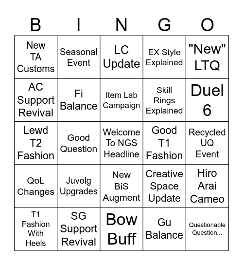 7/29/25 Headline Bingo Card
