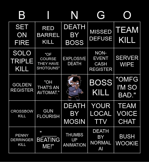 Hunt: Showdown 1896 Bingo Card
