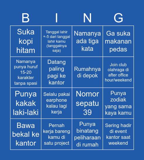 MORBRIEF HRCA BINGO! Bingo Card