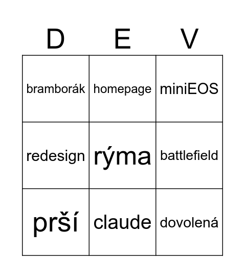 retro bingo card Bingo Card