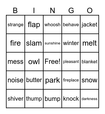 OWL AT HOME Bingo Card