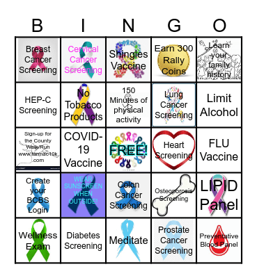 CONQUER CANCER BINGO CARD Bingo Card