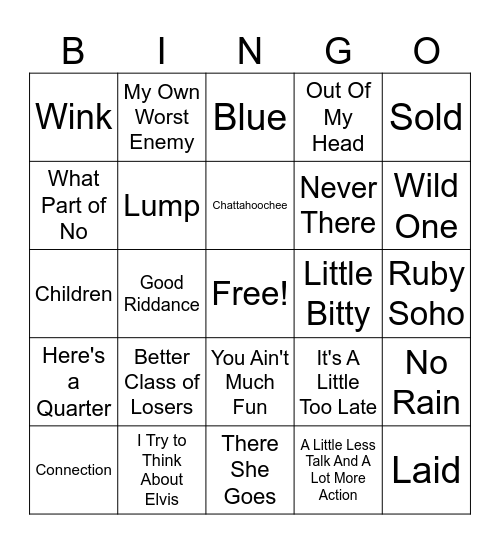 28MB 90s Hits Round 3 Bingo Card