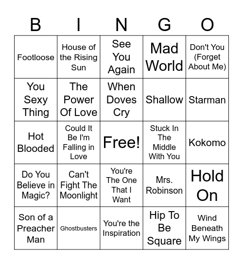 Cinematic Wonders Bingo Card