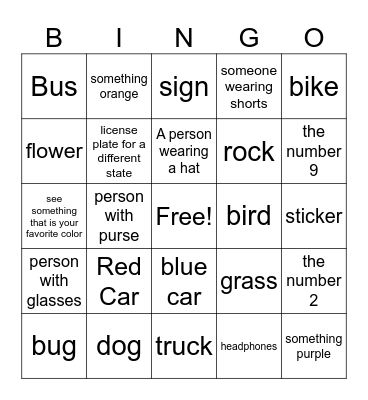 Mindfulness Bingo Card