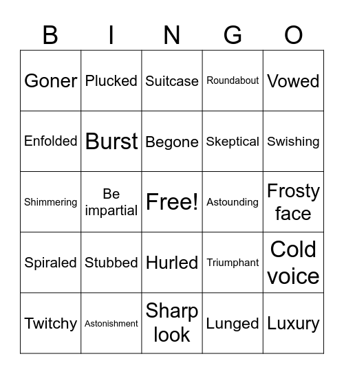 Kid Lit Bingo Card