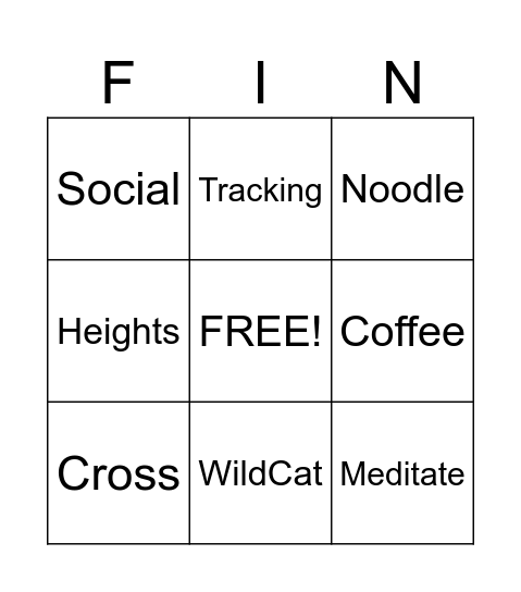Ice Cream Social BIngo Card