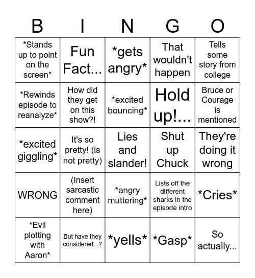 Anna at Shark Week Bingo Card