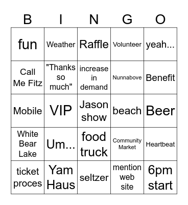 Fox 9 Bingo Card