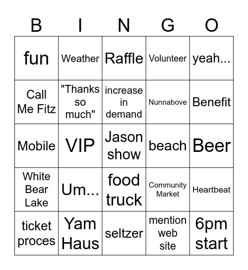 Fox 9 Bingo Card