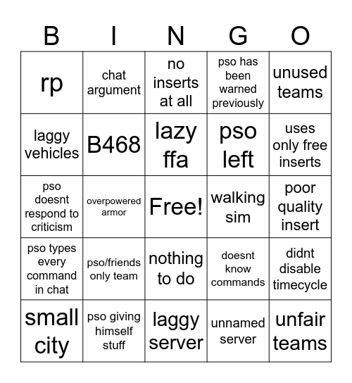 bgtp bingo card v2 Bingo Card