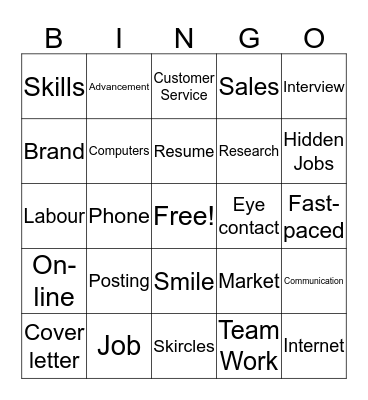 Steps Workshop  Bingo Card