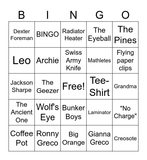 Old School Bingo Card