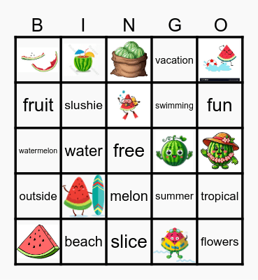 Watermelon Bingo Card