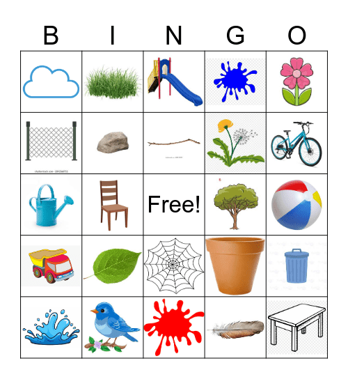 Backyard Scavenger Hunt Bingo Card