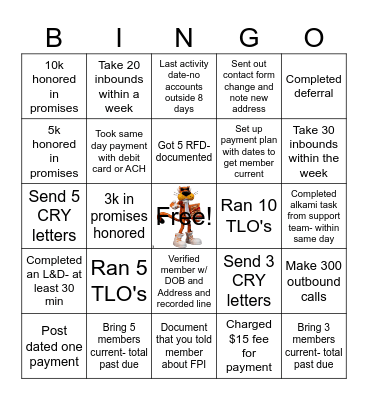 Sassy Sallys Bingo Card