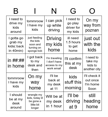 Jan`s BINGO Card