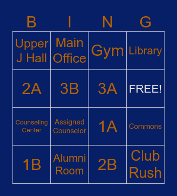 Incoming High School Freshmen! Bingo Card