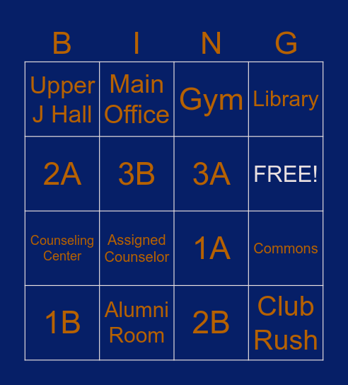 Incoming High School Freshmen! Bingo Card