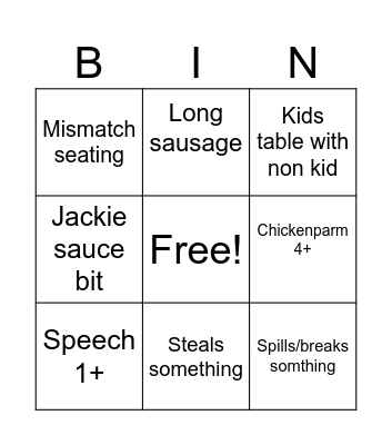 Alfies Bingo Card