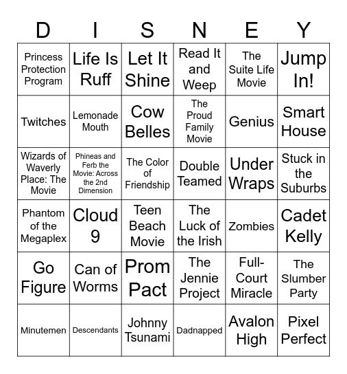 DCOM Bingo Card