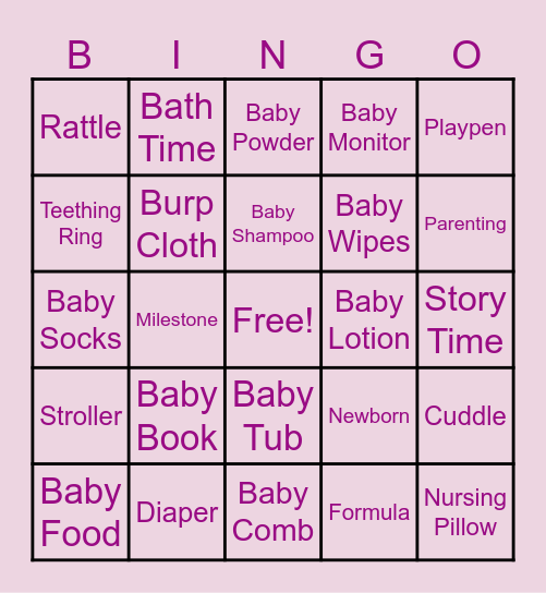 Baby Bingo! Bingo Card