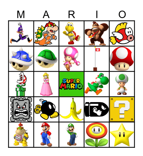 SUPER MARIO Bingo Card