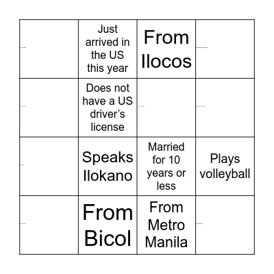 Find someone who is/has Bingo Card